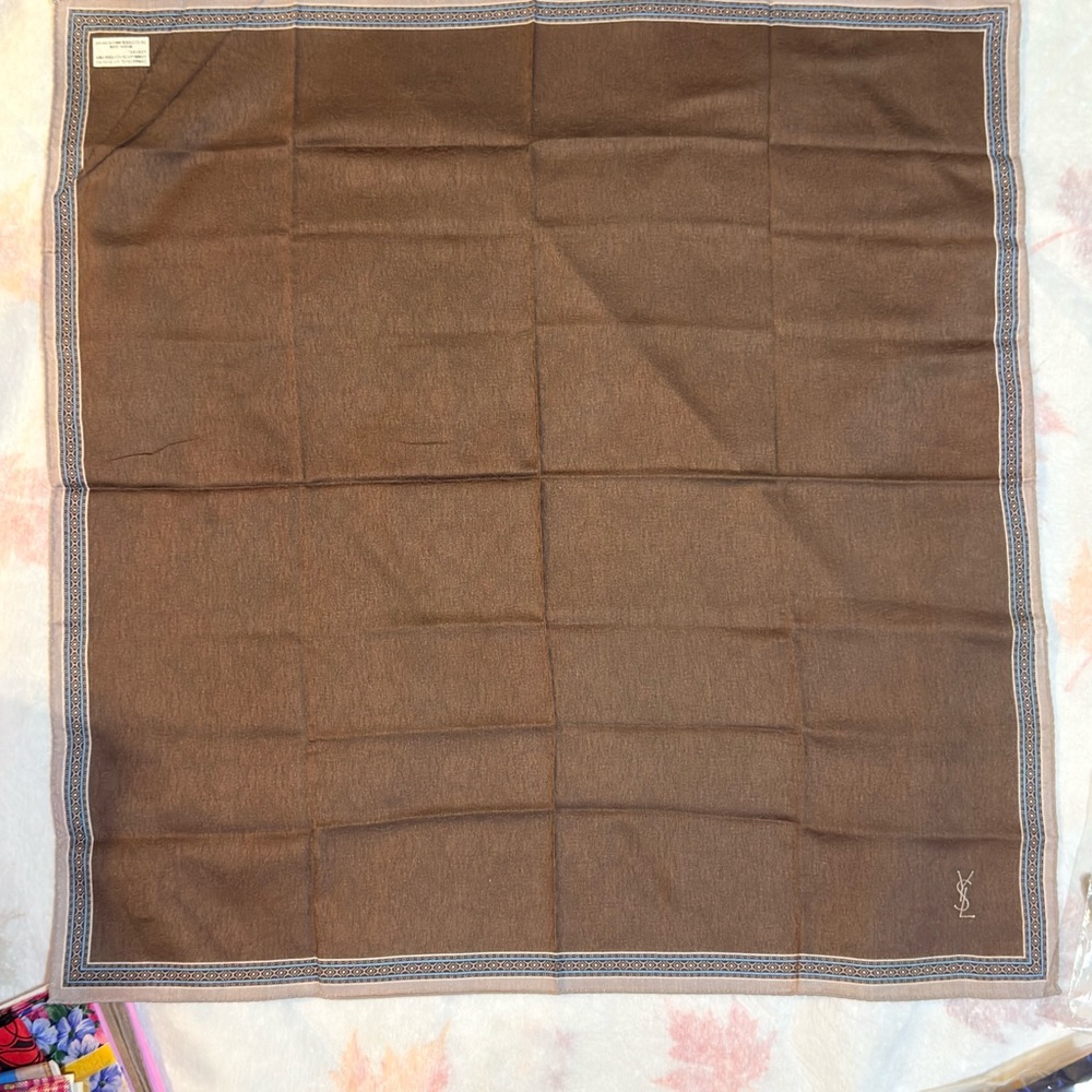 Yves Saint Laurent Rich Brown Square Scarf
